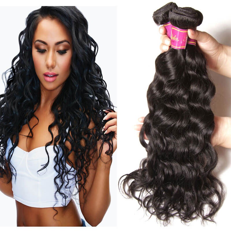 Idolra Quality Indian Virgin Hair Weave Natural Wave 4 Bundles Double Wefted Indian Wavy Hair Extensions
